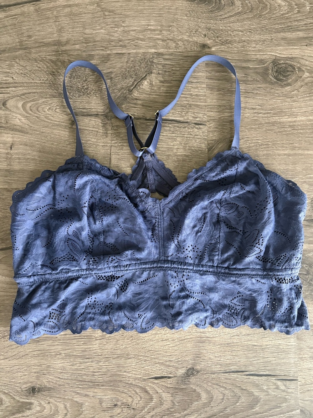 Aerie Lace Bralette in Bluish Purple size Extra Large Adjustable Straps No Pads